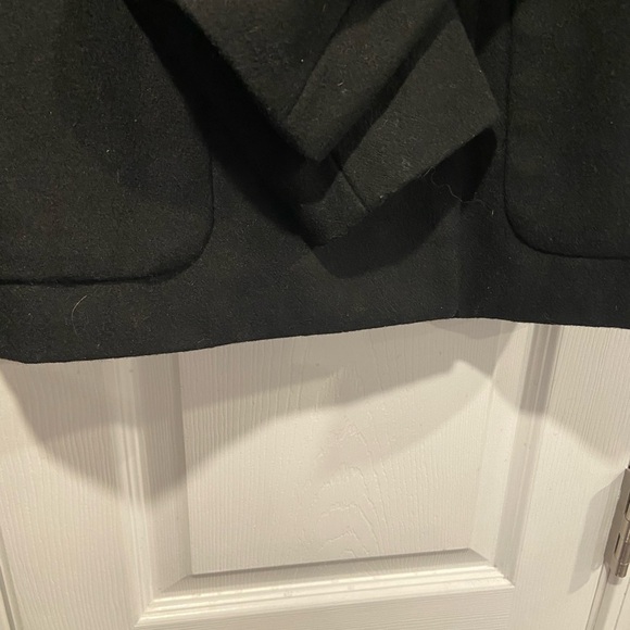J. Crew Black Double Breasted Wool Blend Gold Button Pea Coat Lined Size 4 - Picture 5 of 12